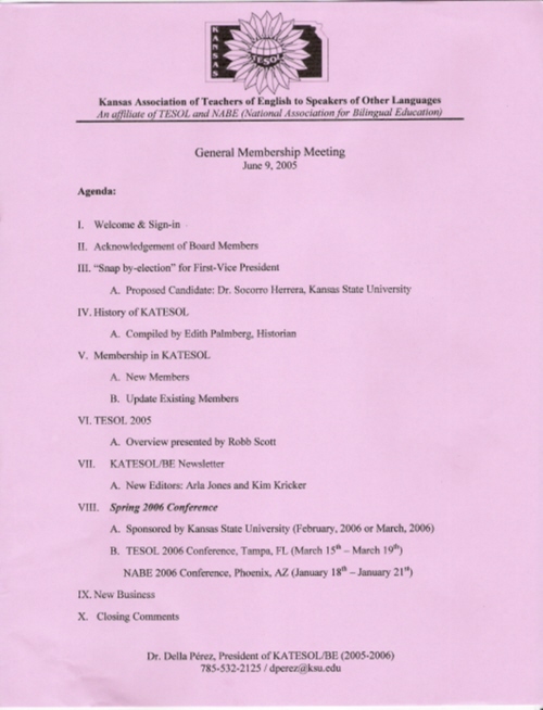 General Membership Meeting, June 9, 2005