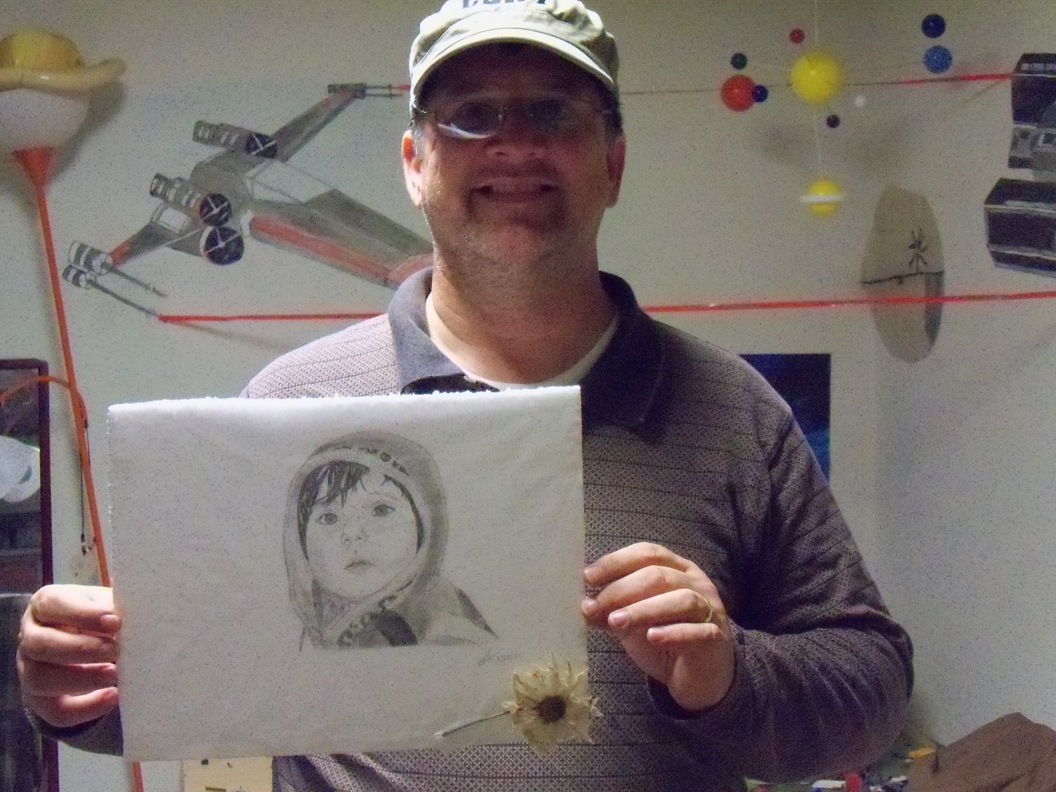 Dr. Daddy with Giselle's Drawing of Amirah